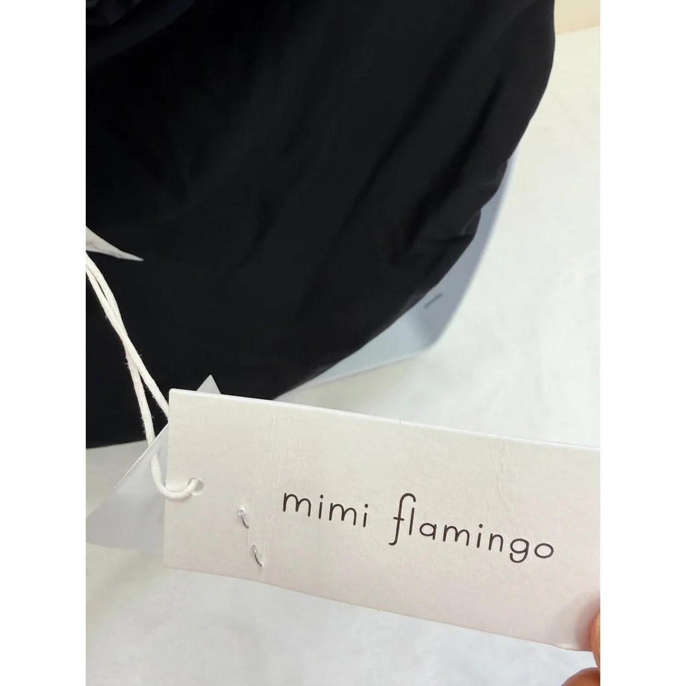 Mimi Flamingo One Piece Swimsuit Womens 10 Black Cutout Ruffle Halter NWT $129